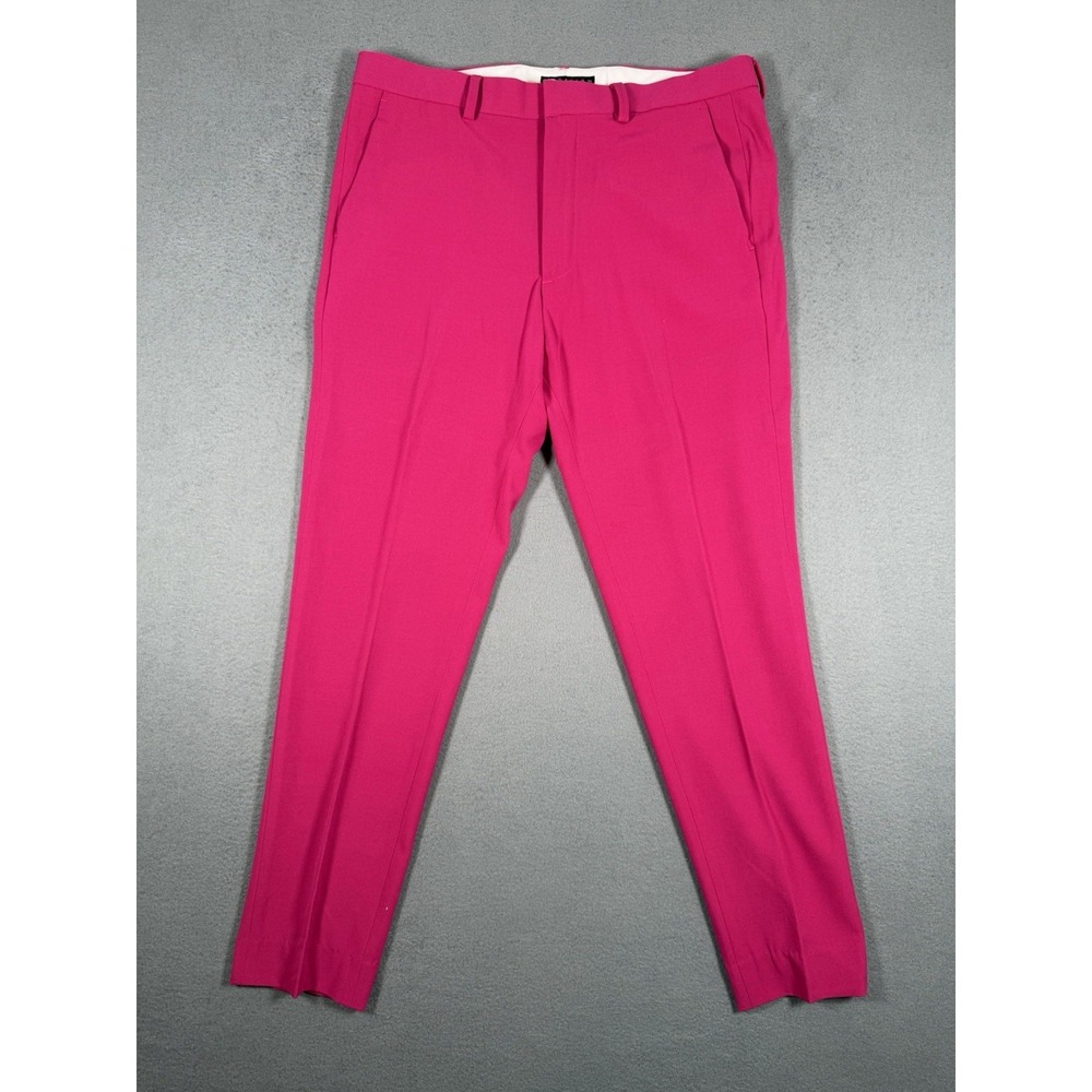 ASOS DESIGN Mens Hot Pink Fuchsia Dress Pants Trousers Suit Slim Fit 34x34